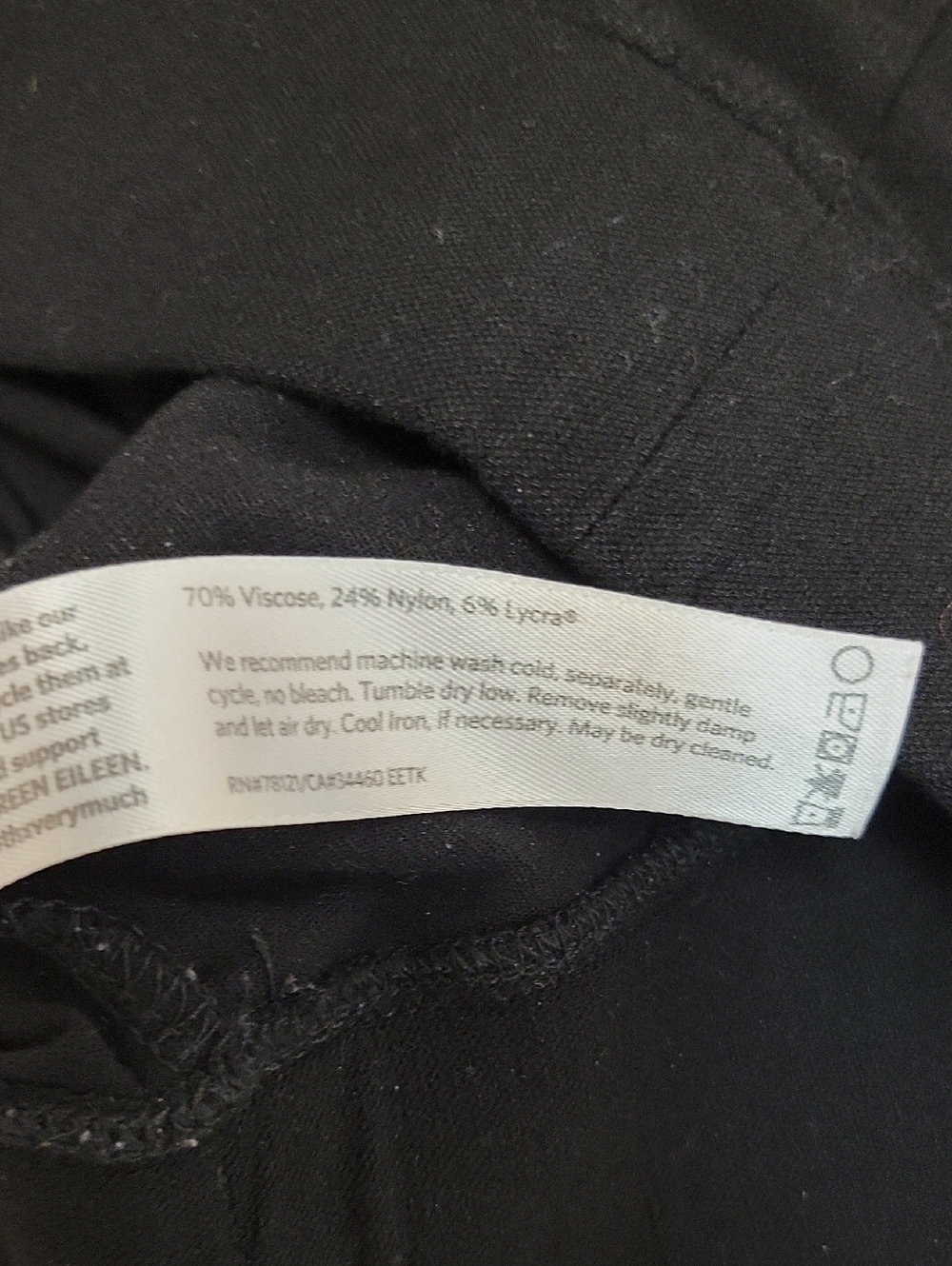 Eileen Fisher Black Travel Pants Sz Petite Small. Quiet Luxury Coastal Grandma - Picture 4 of 4